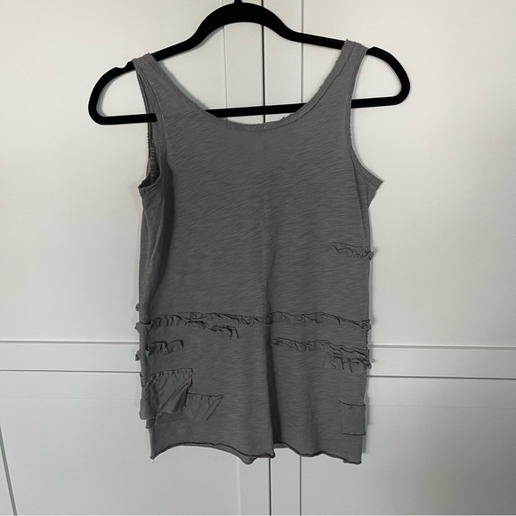 J. Crew Brûlée Ruffled Grey Tank Top size XS - Picture 6 of 6